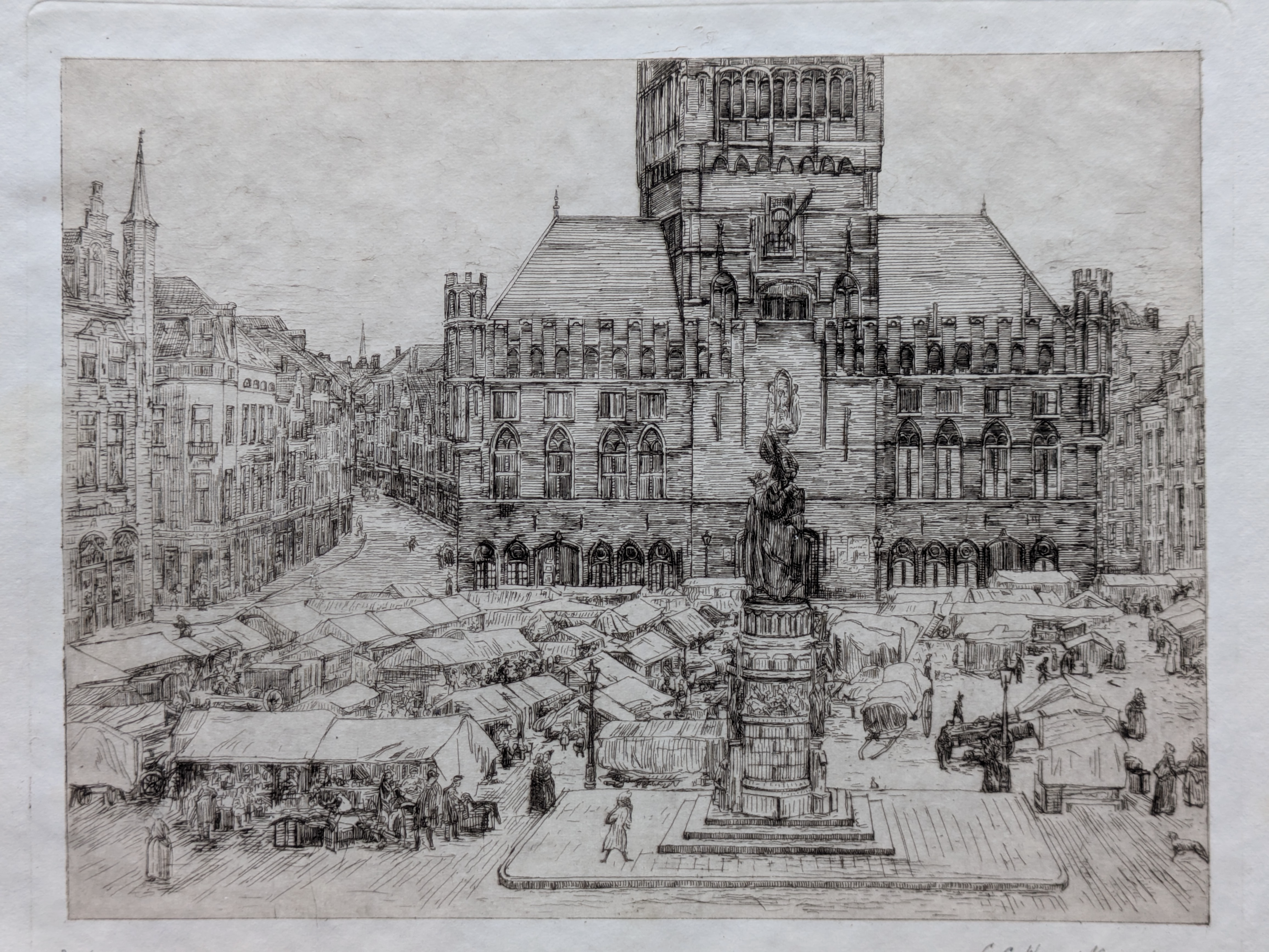 Gerrit Haverkamp - 1913 - De Grote Markt te Brugge kopen? Bied vanaf 20!