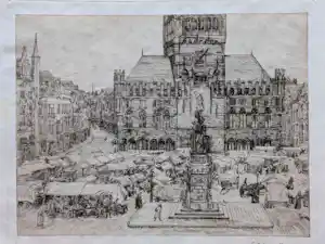Gerrit Haverkamp - 1913 - De Grote Markt te Brugge kaufen? Bieten Sie von 20!