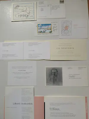 Co Westerik - Nieuwjaarskaarten, aankondigingen boekpresentaties en tentoonstellingen kopen? Bied vanaf 20!