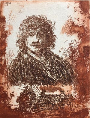 Simon Koene - Rembrandt met landschapje en boerderij kopen? Bied vanaf 25!