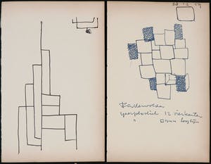 Siep van den Berg - Inkttekening, Twee abstracte composities kopen? Bied vanaf 10!