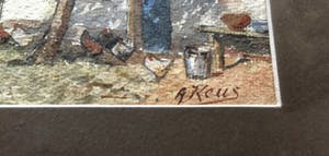 Adriaan Keus - Prachtige gesigneerde aquarel in de originele oude lijst. kopen? Bied vanaf 25!