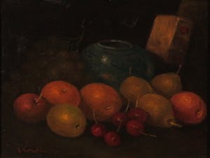 Roelof Wildeboer - Olieverf op paneel, Stilleven met fruit - Ingelijst kopen? Bied vanaf 40!