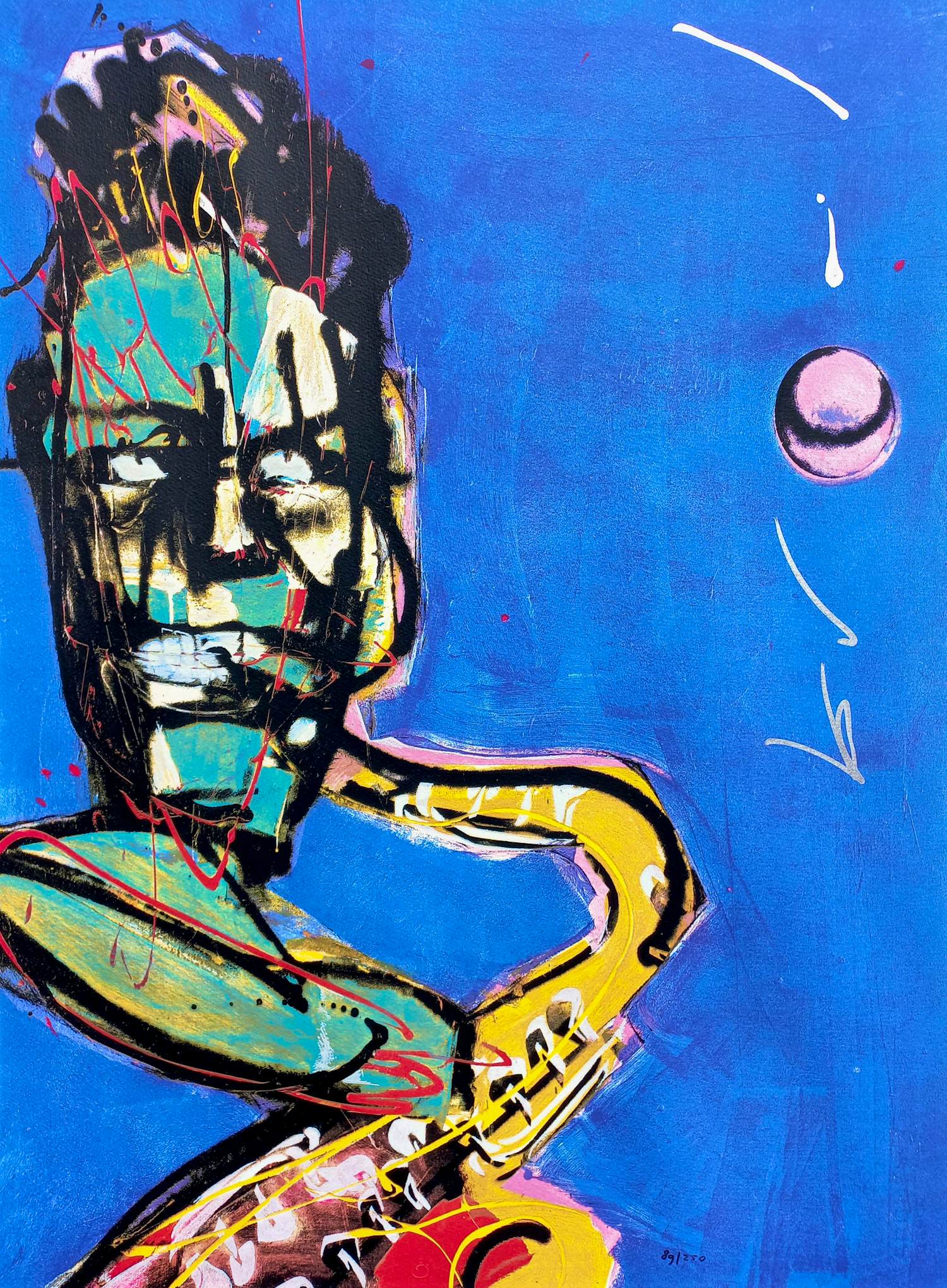 AcheterHerman Brood - De saxofonist, zeefdruk (netjes ingelijst)? Enchérissez de 350!
