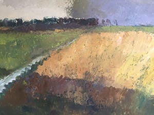 Piet Kloes - expressief gróót Hollands polderlandschap kopen? Bied vanaf 90!