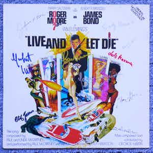 Paul McCartney - James Bond Live And Let Die LP signiert Roger Moore Jane Seymour Lois Maxwell +7 verkocht voor € 99!