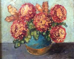 Jacobus Doeser - 1884-1970 Chrysanten in pot verkocht voor € 100!
