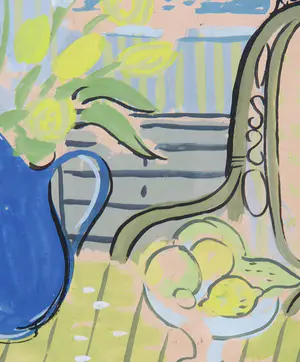 Herman Berserik - Gouache, Interieur met tuinzicht - Ingelijst kopen? Bied vanaf 900!