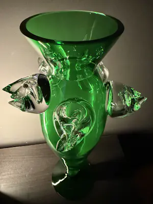 David Sobotka - Groene design vaas met aangezette glaselementen kopen? Bied vanaf 249!