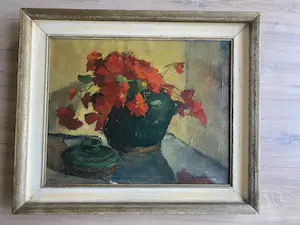 Steef Wijnhoven - Schilderij (olie op doek) stilleven bloemen kopen? Bied vanaf 150!