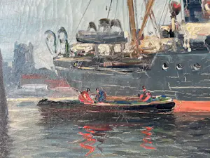 H. Meullemans - Havenzicht met stoomboot kopen? Bied vanaf 350!