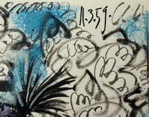 Pablo Picasso - Kleuren lithografie, “Jacqueline op paard”. kopen? Bied vanaf 70!