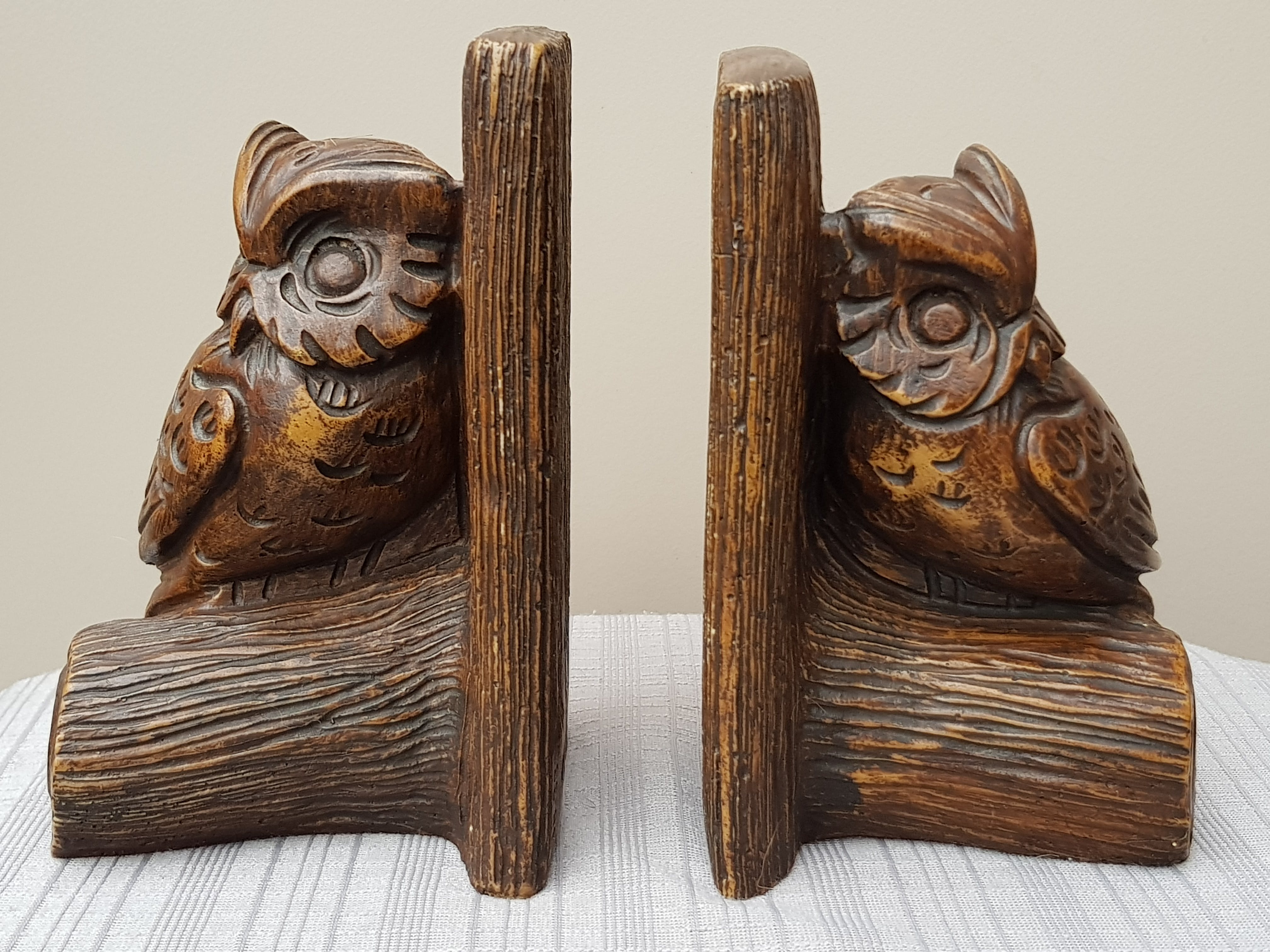 Niet of onleesbaar gesigneerd - Paar Boekensteunen - Uilen kopen? Bied vanaf 1!