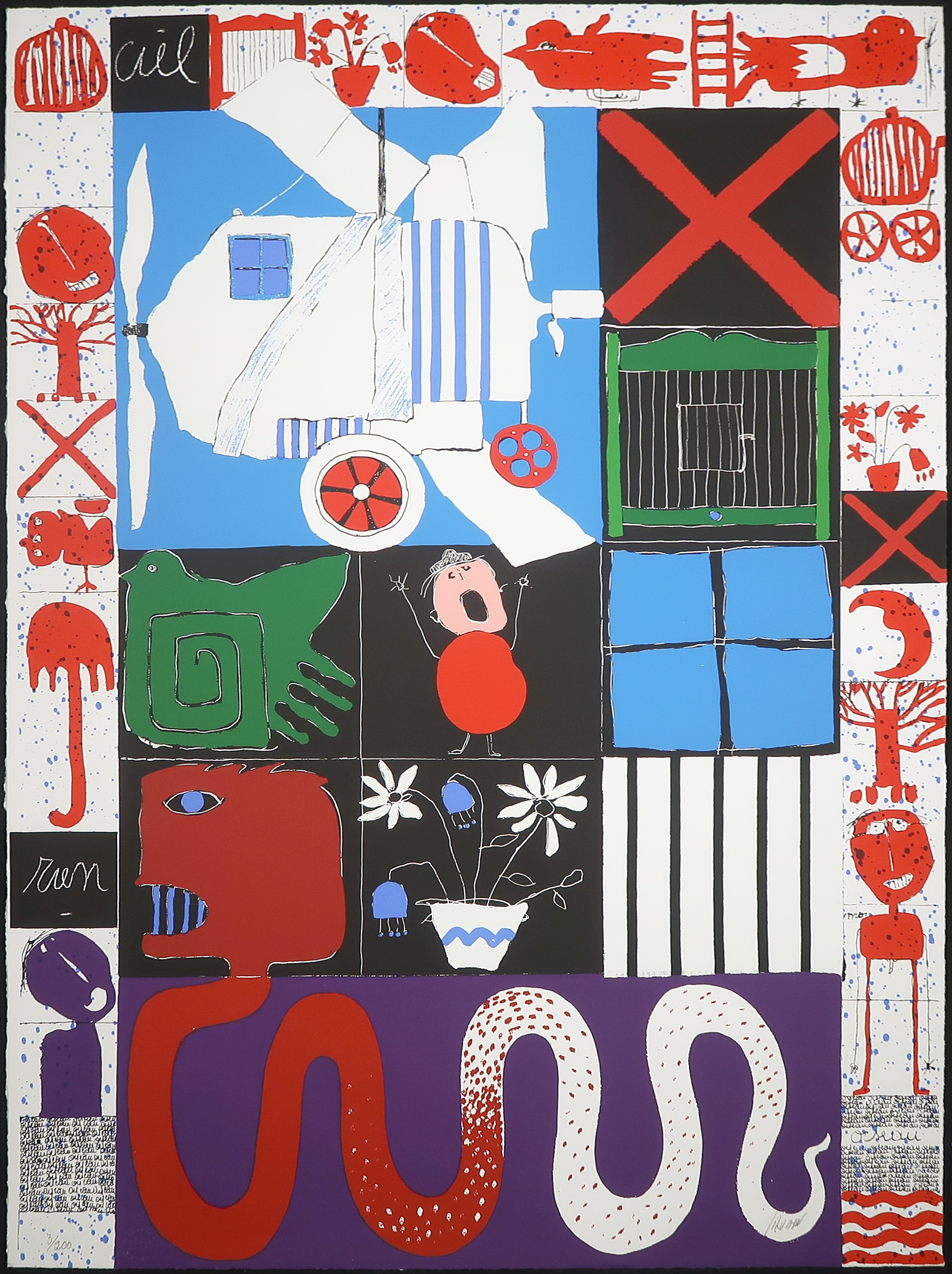 Christian Silvain - Zeefdruk, L'oiseau cage kopen? Bied vanaf 60!