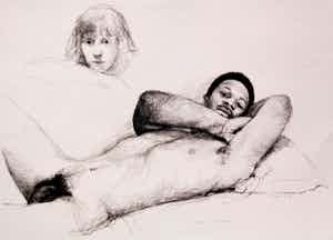 Aat Veldhoen - Rotaprint - Danser Billy Wilson en Diny, naakt - 1964 verkocht voor € 55!