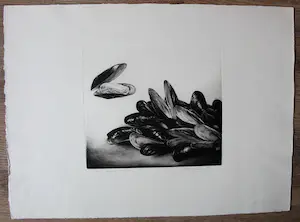 Dick Stolwijk - Ets: mosselen kopen? Bied vanaf 50!