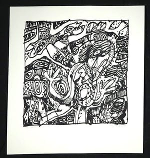 Rik van Iersel - Abstracte zwartwit Zeefdruk - in nieuwstaat - Zeldzaam - Kleine oplage kopen? Bied vanaf 1!