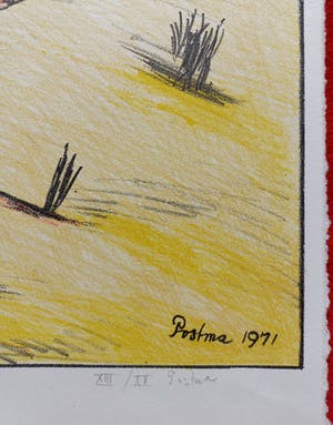 Hannes Postma - Vuurtoren in de duinen, litho kopen? Bied vanaf 50!