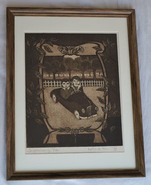 Laetitia de Haas - Ingelijste ets en aquatint , Jeugdherinnering - 1979 – nr. 1 van 150 ex. kopen? Bied vanaf 35!