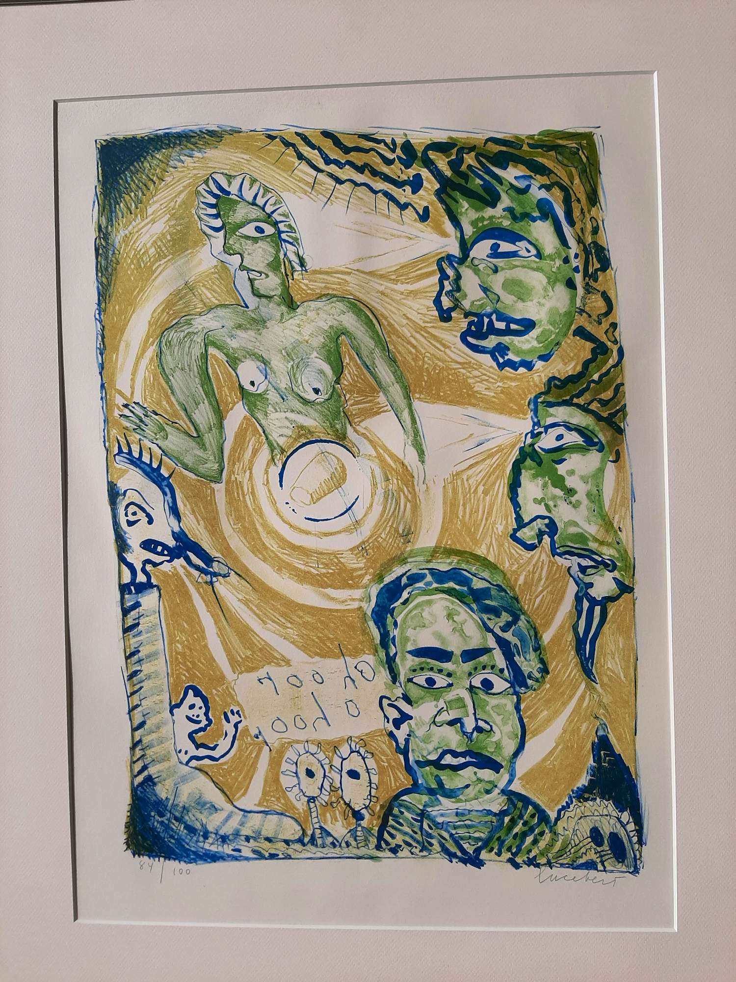 Lucebert - Oh oor, O hoor - kleurenlitho, Ingelijst, oplage 100 kopen? Bied vanaf 200!