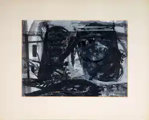 Lei Molin - Gemengde techniek op papier uit 1959, Zonder titel verkauft für € 100!