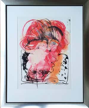 Kees van Bohemen - Litho, Vrouw met rood haar - Ingelijst (Groot) verkocht voor € 180!