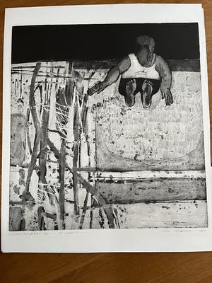 Kees Spermon - ZITTENDE MAN IN LANDSCHAP. kopen? Bied vanaf 45!