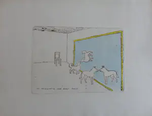 Pieter Holstein - ERNST MACHE / ZW-W ETS + GOUACHE / 50x65cm / SIG kopen? Bied vanaf 95!