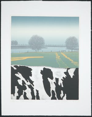 Hans Heijman - Ets, Koe in polderland II kopen? Bied vanaf 1!