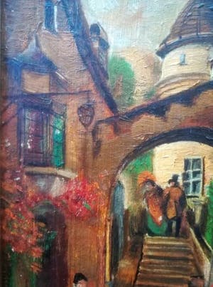 Niet of onleesbaar gesigneerd - Klassiek stadstafereel (in stijl: Hollandse school) kopen? Bied vanaf 10!