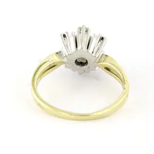 Buy 14k bicolour gouden ring met briljant en single cut geslepen diamant tot. 0.20ct? Bid from 410!