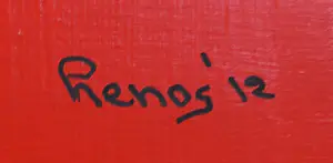 Pim Lenos - Olieverf op paneel, Geometrische compositie in rood (Zeer groot) kopen? Bied vanaf 1!