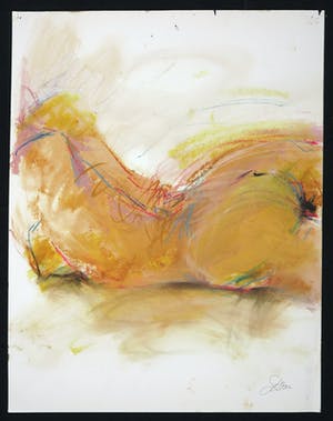 Franscz Witte - Olieverf en krijt op papier, Liggend figuur kopen? Bied vanaf 35!