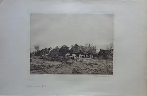 Hendrik Weegewijs - LOT VAN 2 WERKEN / ZW-W ETS / 32x50cm / SIG kopen? Bied vanaf 25!