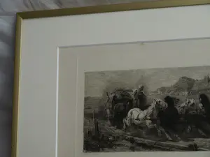 William Unger - Ets naar een schilderij van Adolf Schreyer , Wallachisches Fuhrwerk – ca 1880 kopen? Bied vanaf 10!