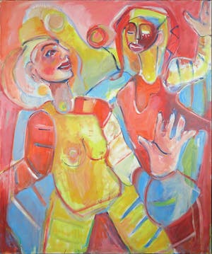 Christine Spierings - Olieverf op doek, Z.T. Danseressen (Groot). kopen? Bied vanaf 1!