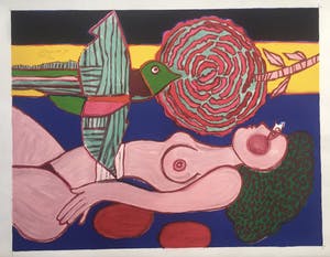 Corneille - litho ‘Nu a la Rose ‘ - 1981 - oplage 200 kopen? Bied vanaf 295!