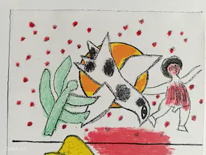 Corneille - Vrouw en vogel: dansen in de zon kopen? Bied vanaf 199!