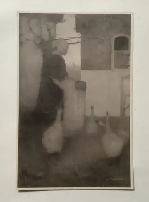 Jan Mankes - Originele Heliogravure Ganzenliesje 1923 kopen? Bied vanaf 55!