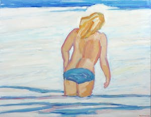 Paul Overhaus - Olieverf op doek, In 't water - Ingelijst (Groot) kopen? Bied vanaf 70!