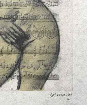 Corneille - zeefdruk "Naakt op muziekpapier" kopen? Bied vanaf 125!