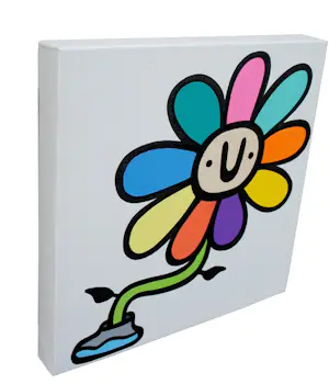 Kev Munday - Kev Munday schilderij – Dancing Flower – Origineel & gesigneerd – Met COA kopen? Bied vanaf 400!