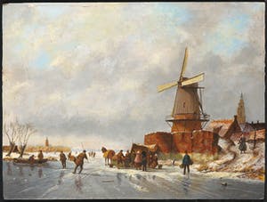 Niet of onleesbaar gesigneerd - Olieverf op gezicht, Winterscène kopen? Bied vanaf 1!