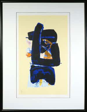 Arty Grimm - Zeefdruk, Abstracte compositie - Ingelijst (Groot) verkocht voor € 60!