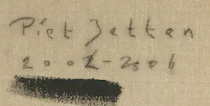 Piet Jetten - Gemengde techniek op doek, Zonder titel - Ingelijst kopen? Bied vanaf 200!