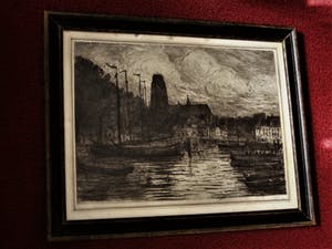 Carel Nicolaas Storm van 's-Gravesande - 19e Eeuw - Indrukwekkend grote ETS "Haven Dordrecht" gesigneerd kopen? Bied vanaf 10!