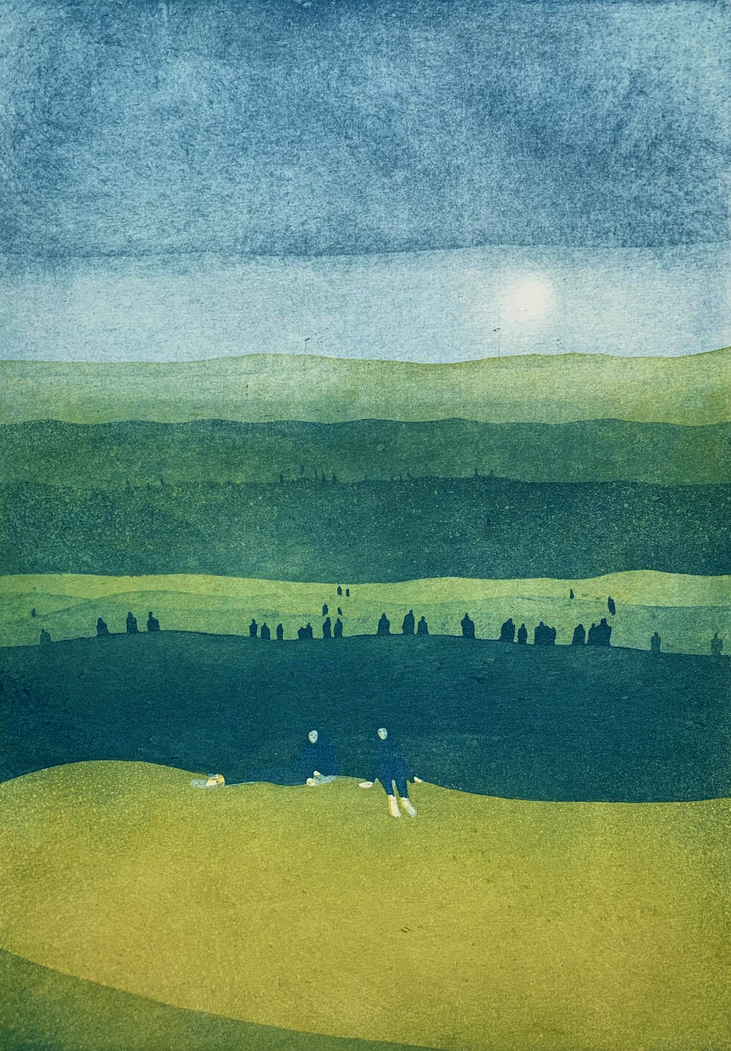 Koosje Wagenaar - handgesigneerde ets/aquatint | 'Another Sunday' | 1970 kaufen? Bieten Sie von 20!