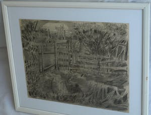 Hubert Bekman - Ingelijste tekening, Schapen - ingelijst – 1945 kopen? Bied vanaf 25!
