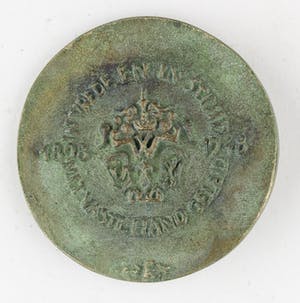 Loekie Metz - Bronzen penning: Regeringsjubileum Koningin Wilhelmina, 1948 kopen? Bied vanaf 55!