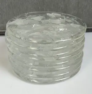 August Walther & Sohne AG - Glazen onderzetters/bordjes met bloemmotief (8) kopen? Bied vanaf 20!